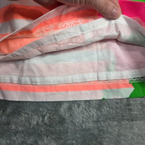 Lilly Pulitzer Dress Womens 0 Delia Sunrise Orange Stripe Wildflower Shift - Picture 9 of 11